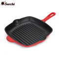 steak grill plate bbq square enamel cast iron grill fry pan